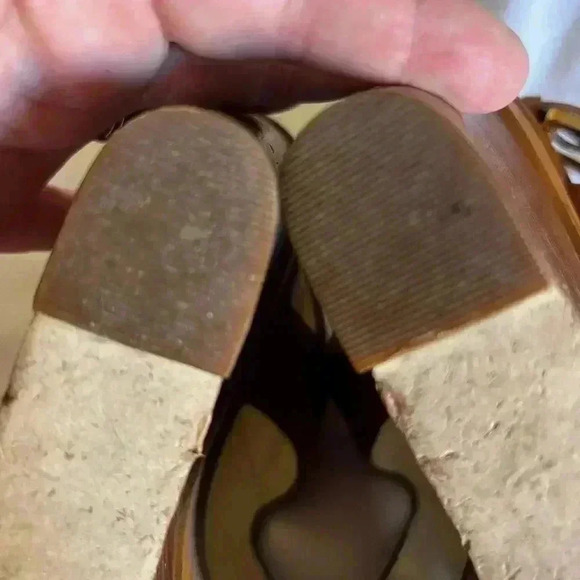 Michael Kors Size 10 Josephine Brown Wedge Sandals Luggage Tan Brown - Picture 5 of 9